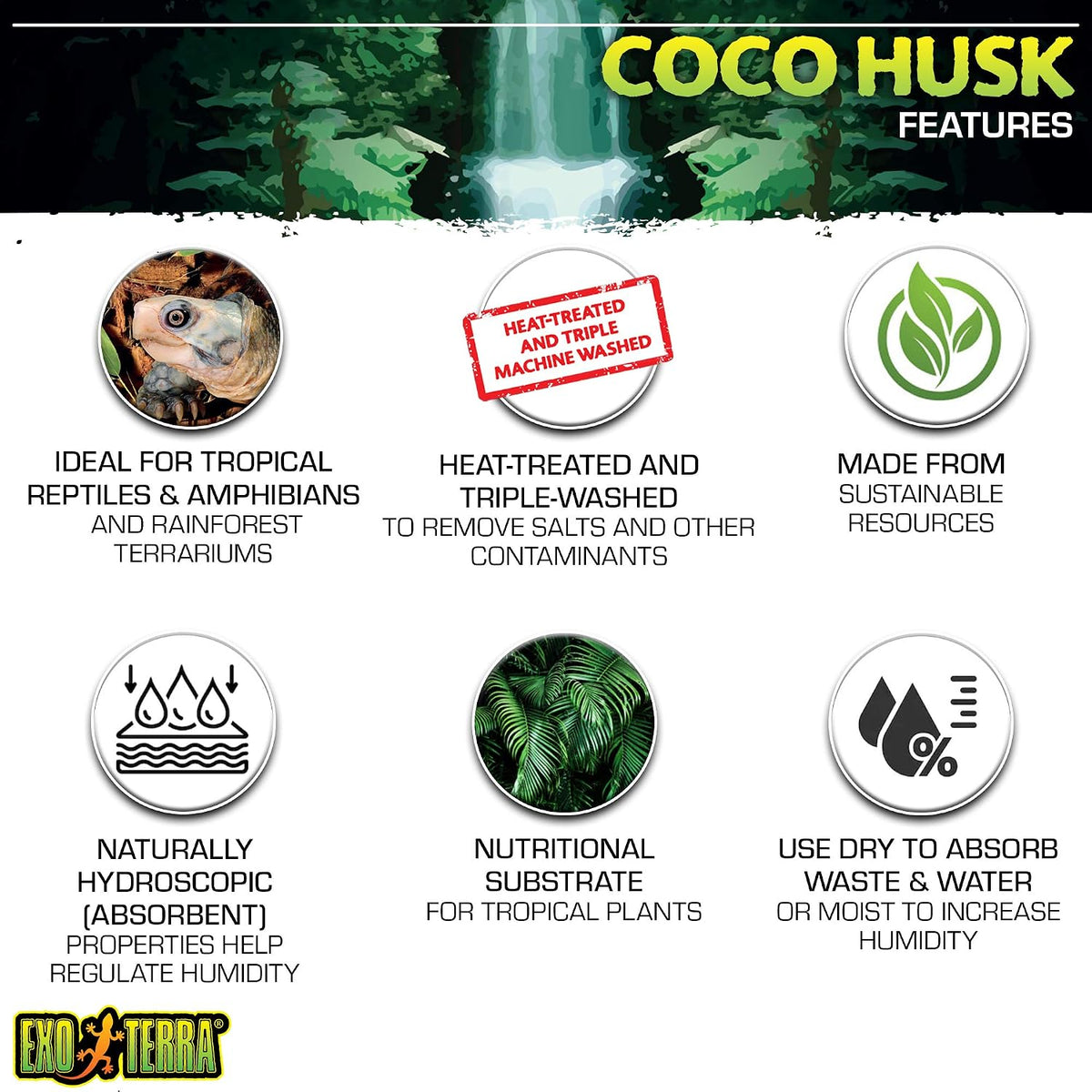 Exo Terra Coco Husk Brick, 8 QT