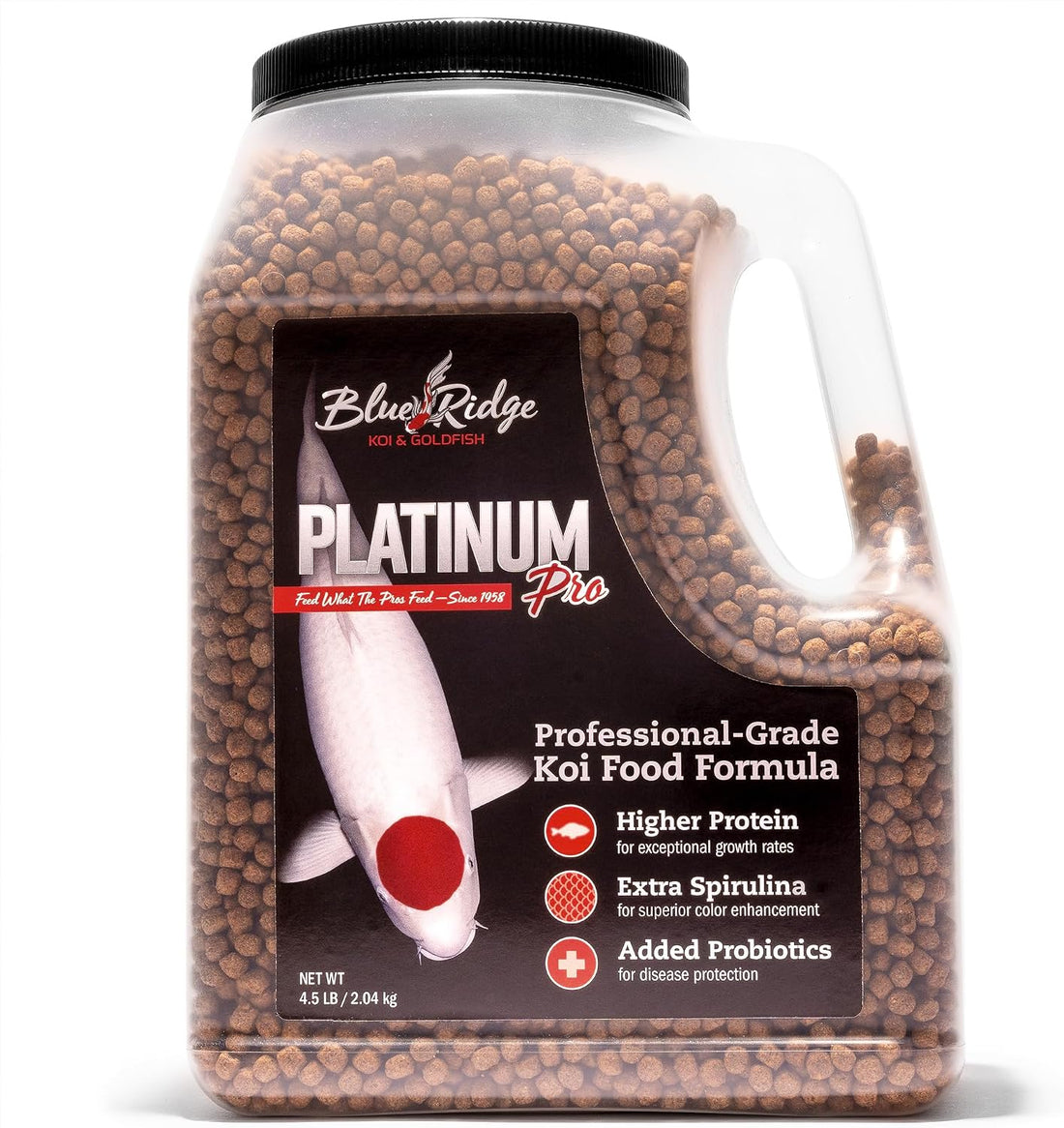 Blue Ridge Koi Platinum Pro 41% Protein Fish Food, 3/16" Pellets