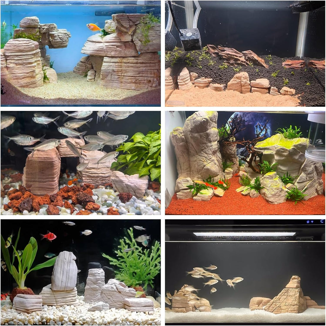 Aquarium Rocks 5lb Fish Tank Stone 2-5 inch Natural Pagoda Rocks