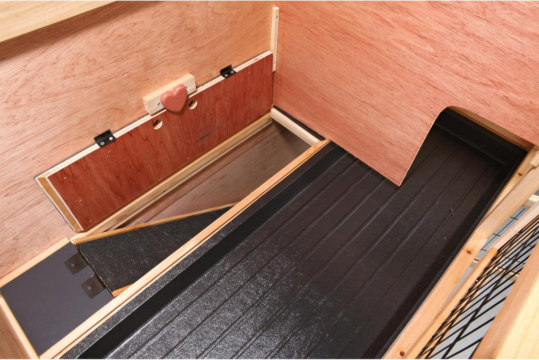 Trixie 2-Story Rabbit Hutch with Retreat Area, Non-Slip Ramp