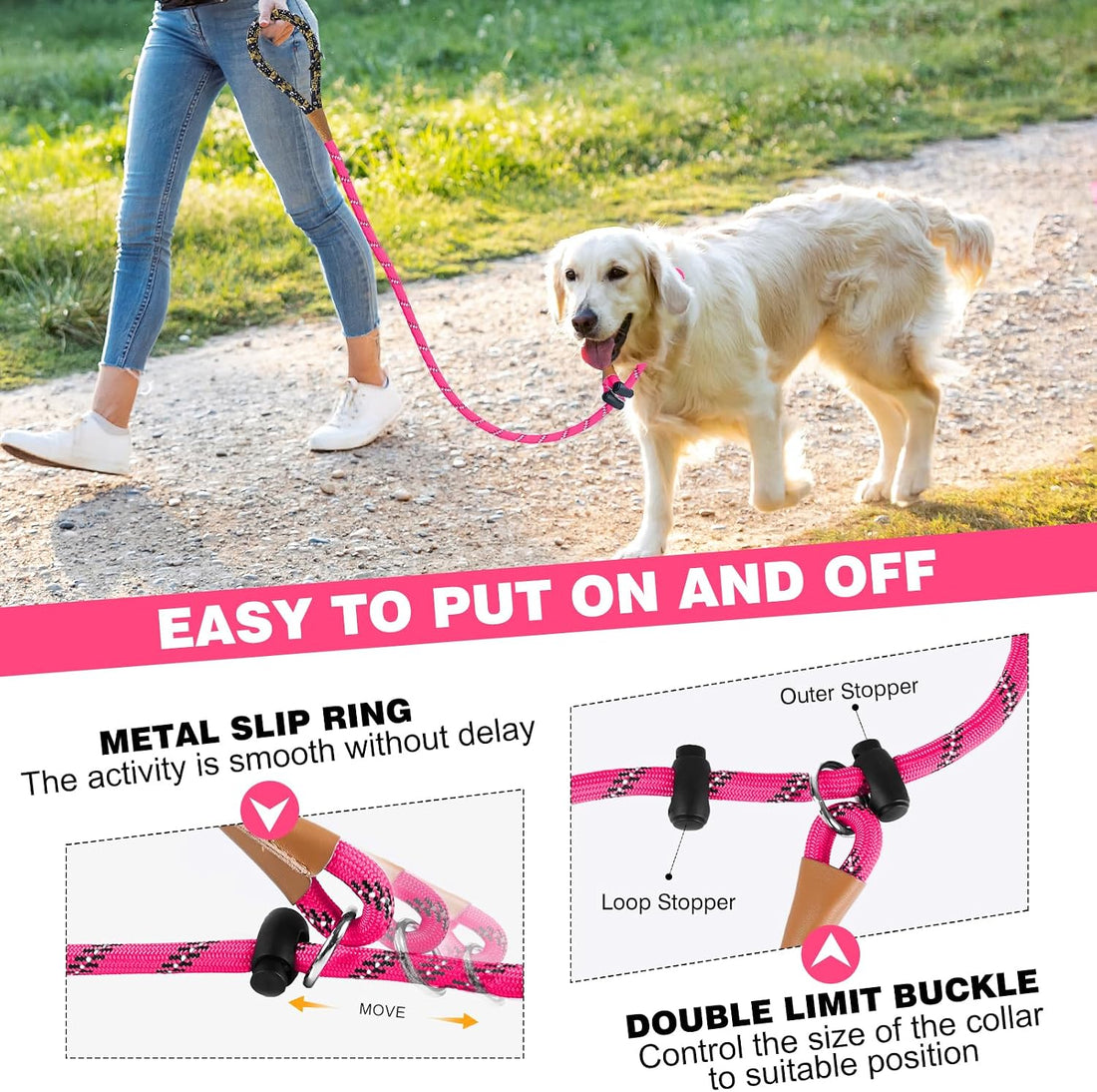 lynxking Slip Lead Dog Leash Reflective