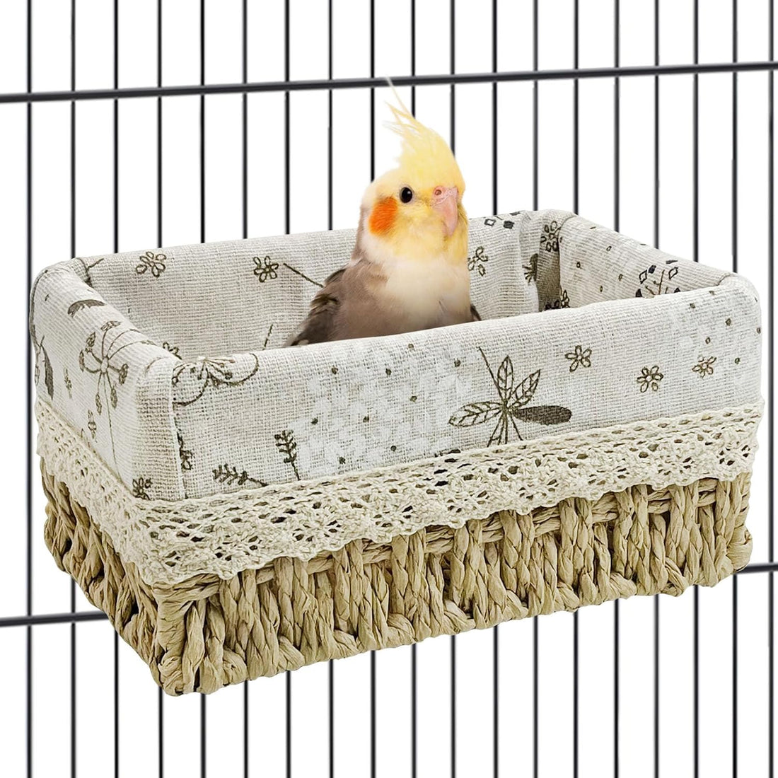 kathson Bird Nest Parrot House Birds Sleeping Bed Straw Weave All