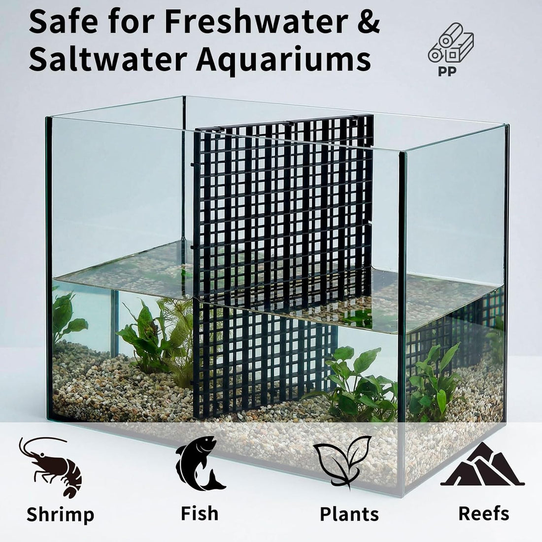 12 Pack Fish Tank Divider Egg Crate Grid, 11.8x11.8 Inch Plastic Grid