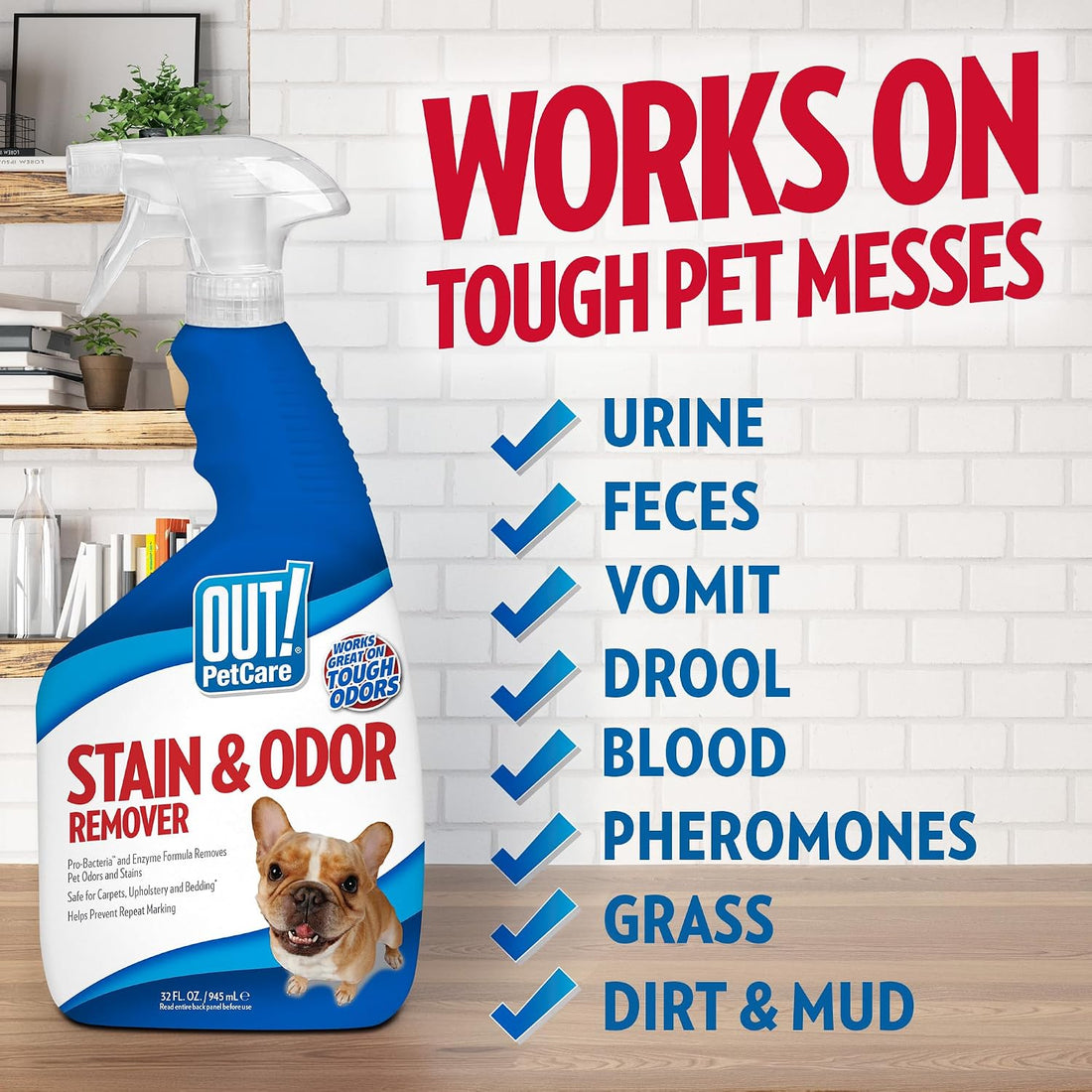 OUT! Pet Stain & Odor Remover, 32 oz, USA Made