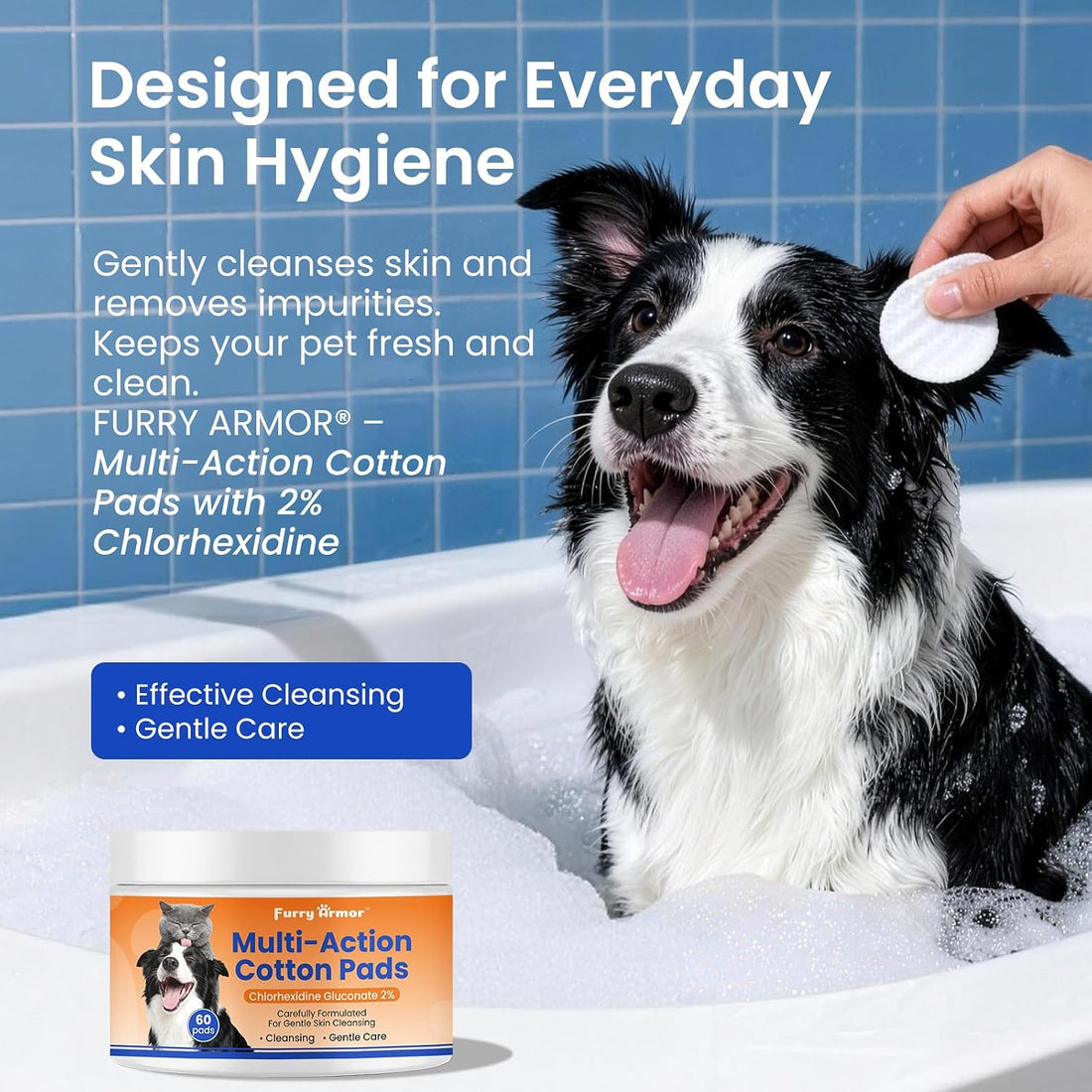 2% Chlorhexidine Wipes for Dogs & Cats Pet Skin Care