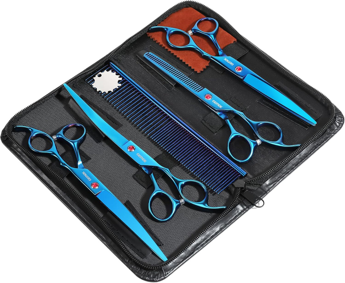 7.0in Titanium Dog Grooming Scissors Set