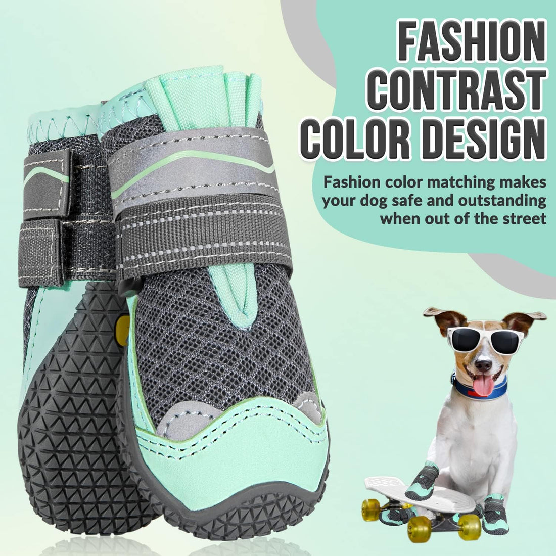 SlowTon Dog Shoes for Large Small Medium Dogs - Breathable Dog Boots