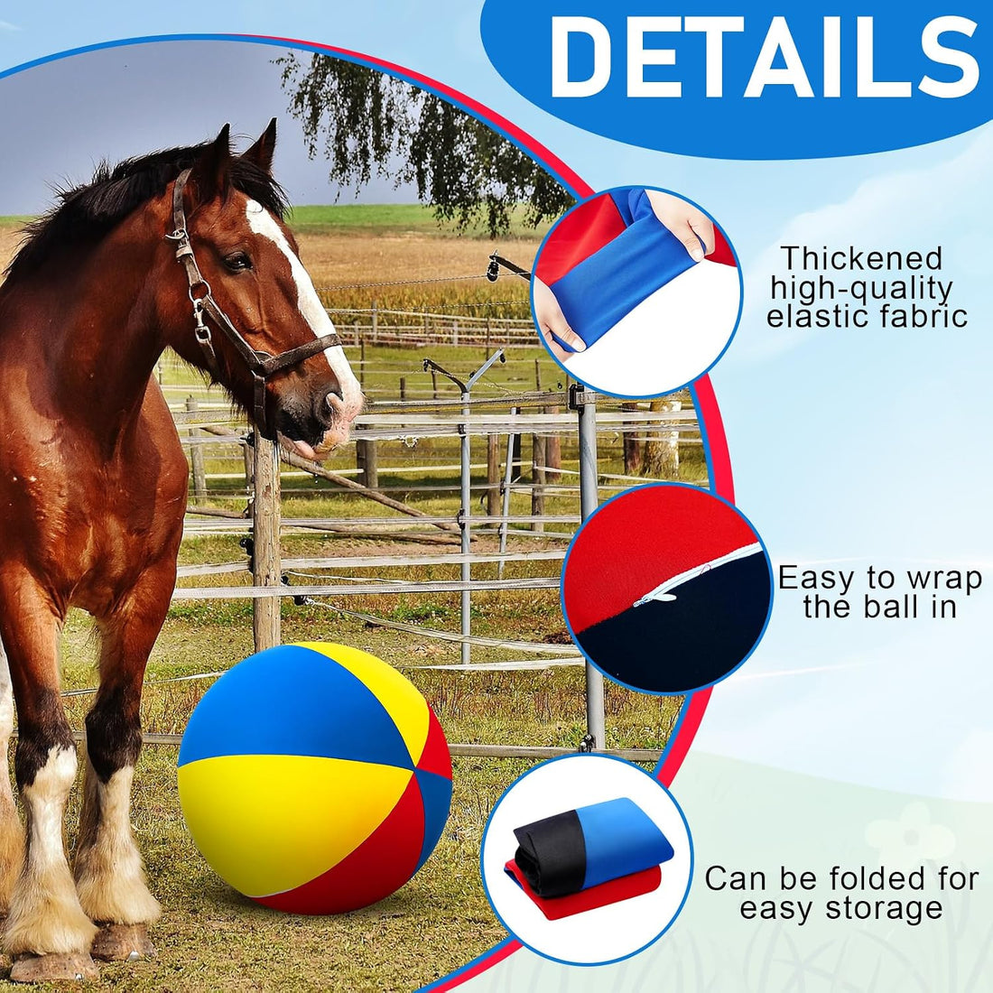 2 Pcs 40 Inch Horse Ball Covers, Herding Ball Covers for Horses