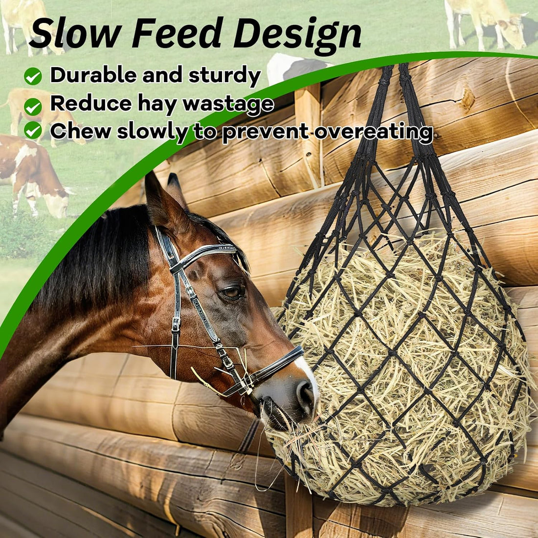 YedsIntu 3 Pcs Hay Bags for Horses