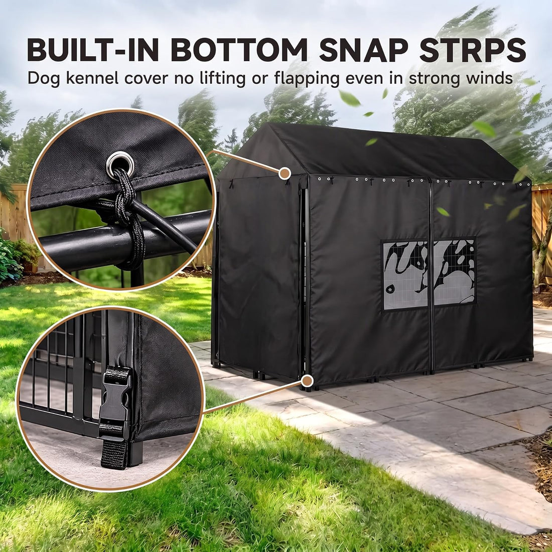 Dog Kennel Cover for 8x4x6 FT Outdoor Kennel