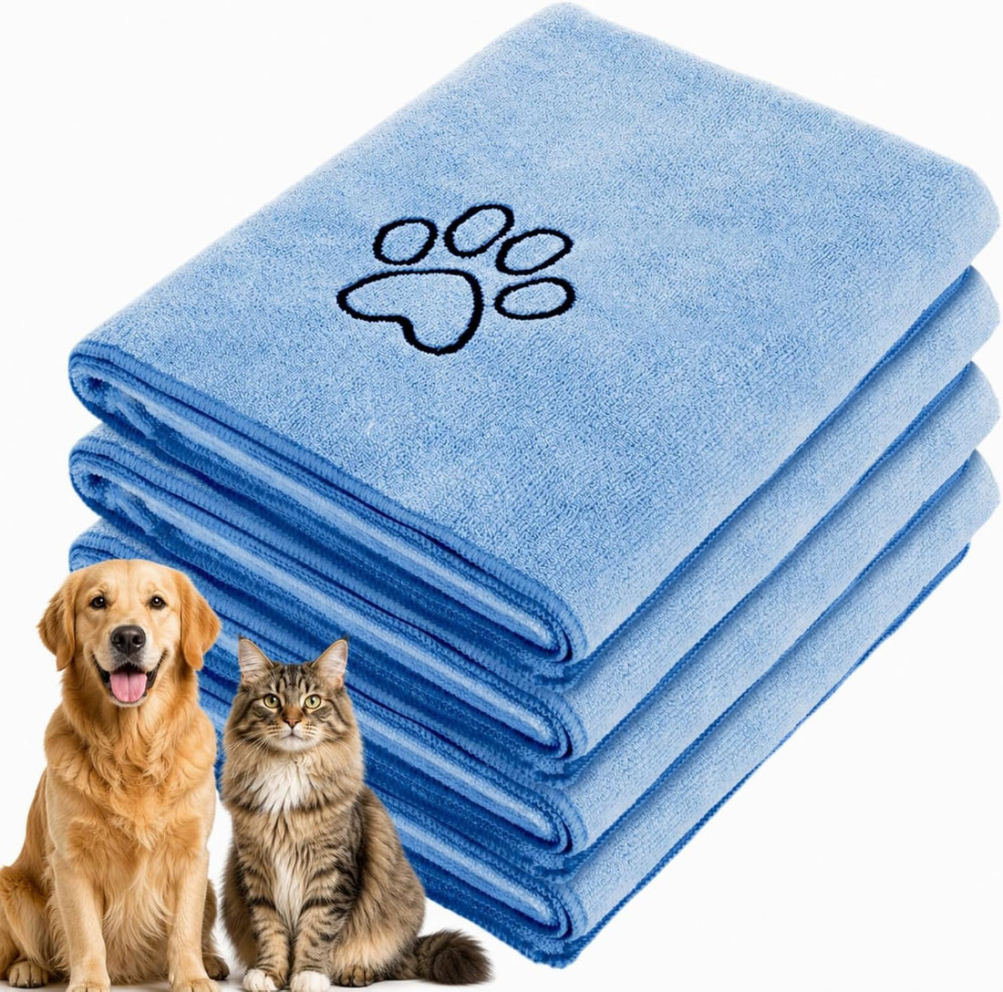 Chumia 4 Pcs Dog Towels for Drying