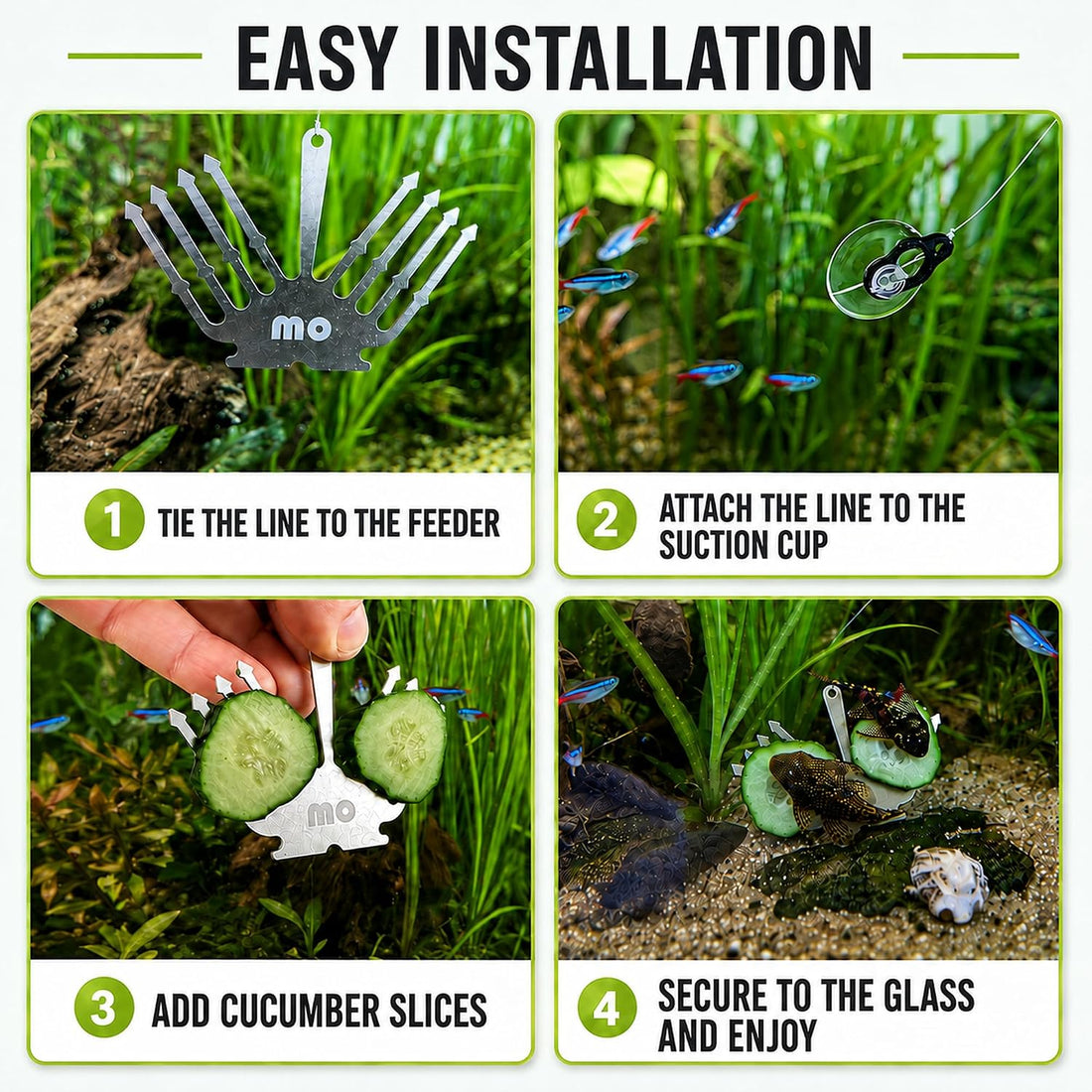 Aquarium Veggie Feeder Cucumber Holder for Pleco & Snails
