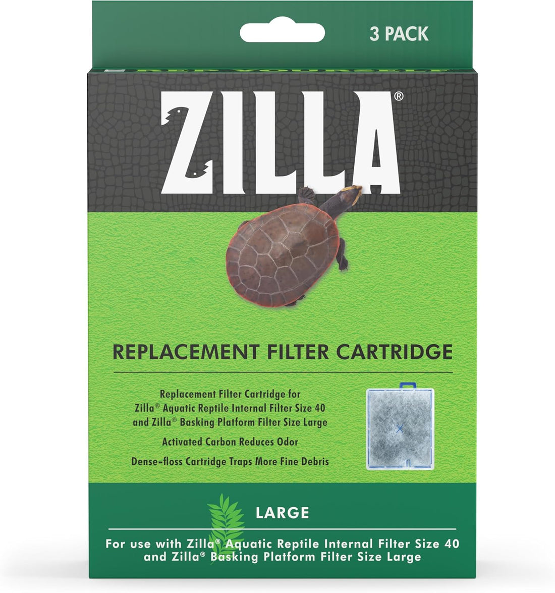 Zilla Reptile Pet Terrarium Water Filter Replacement Cartridge, Large