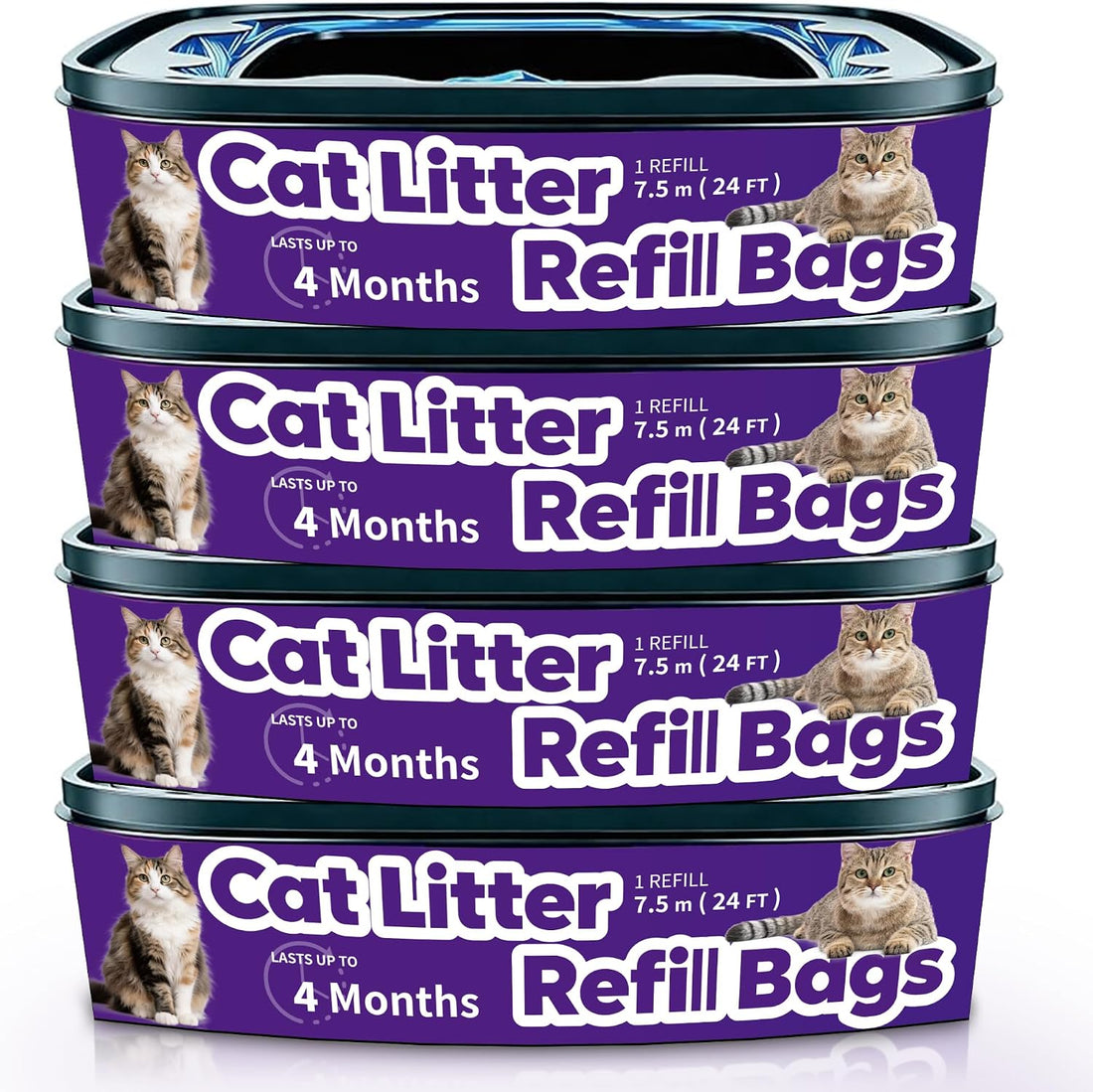 Upgrade Cat Litter Refill Bags, Jumbo 4-Pack, 96 total ft