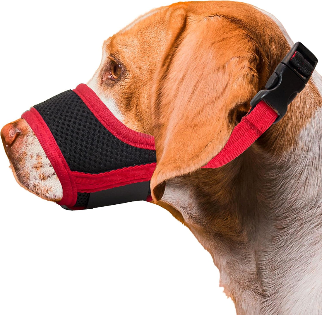 Seyezo Dog Muzzle, Breathable Nylon for Small Medium Large Dogs, Black