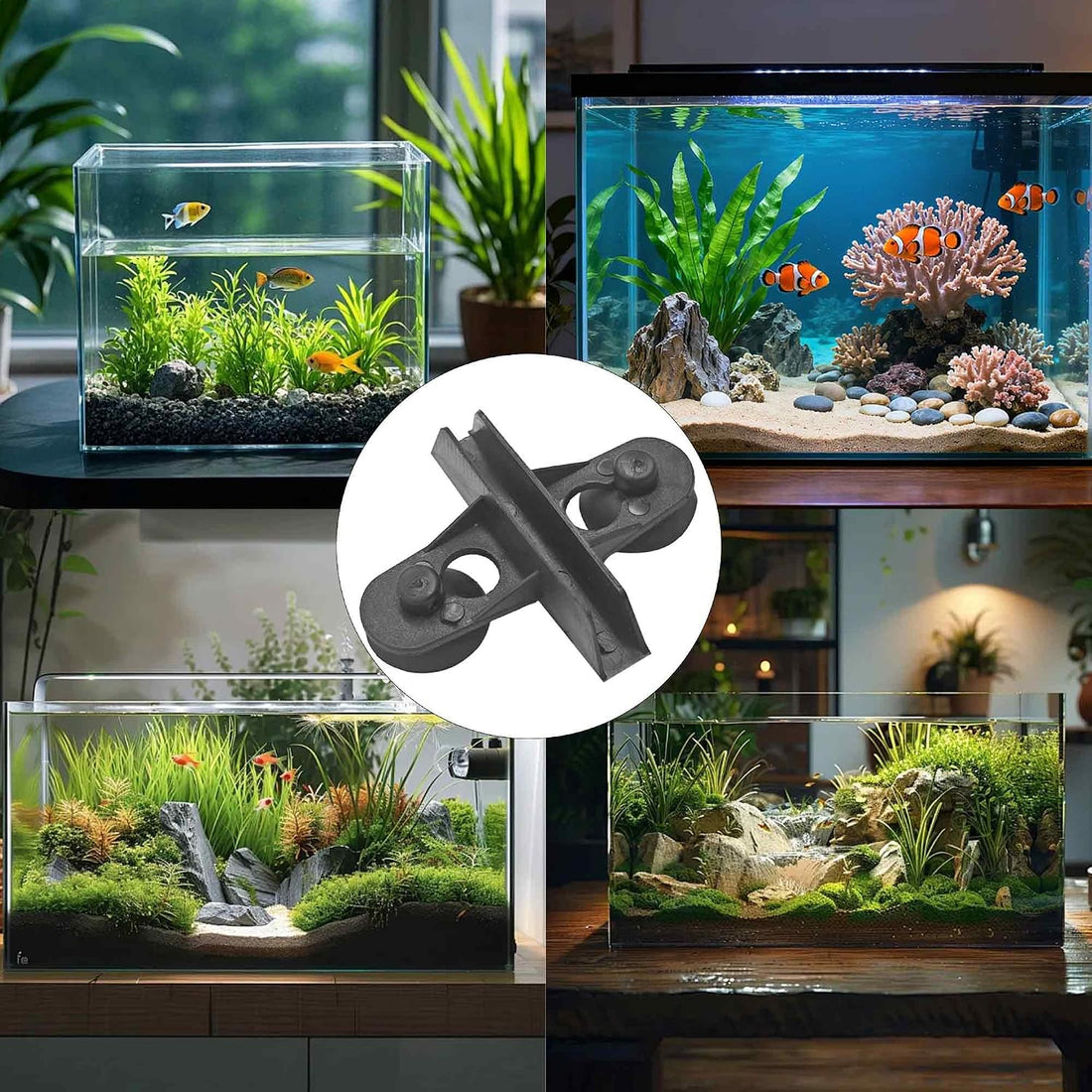12PCS Aquarium Divider Suction Cup Clips Fish Tank Isolation Plate
