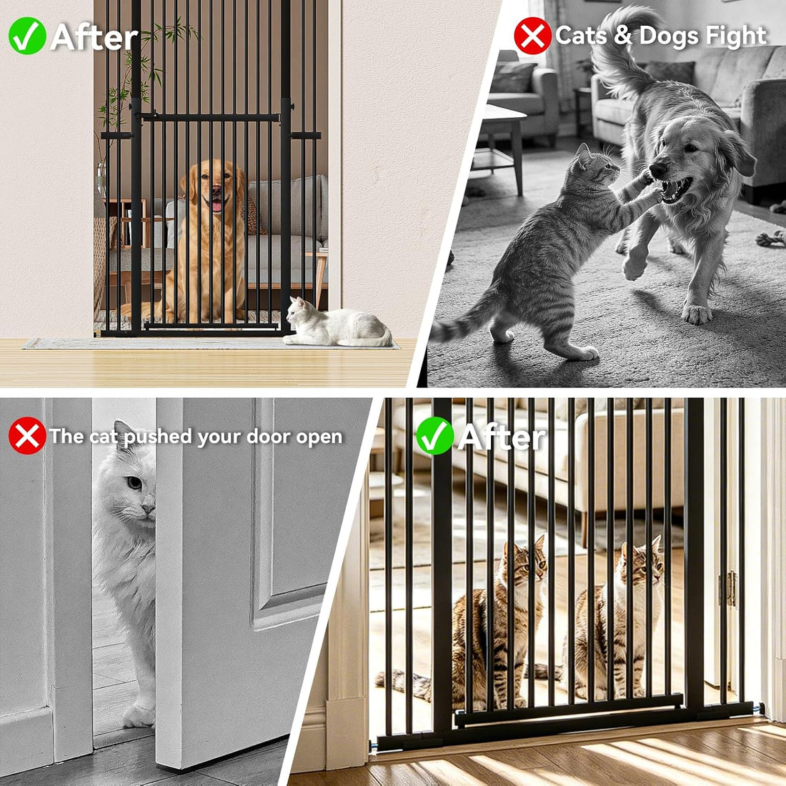 Snuowu 51"-87" Extra Tall Pet Gate for Cats