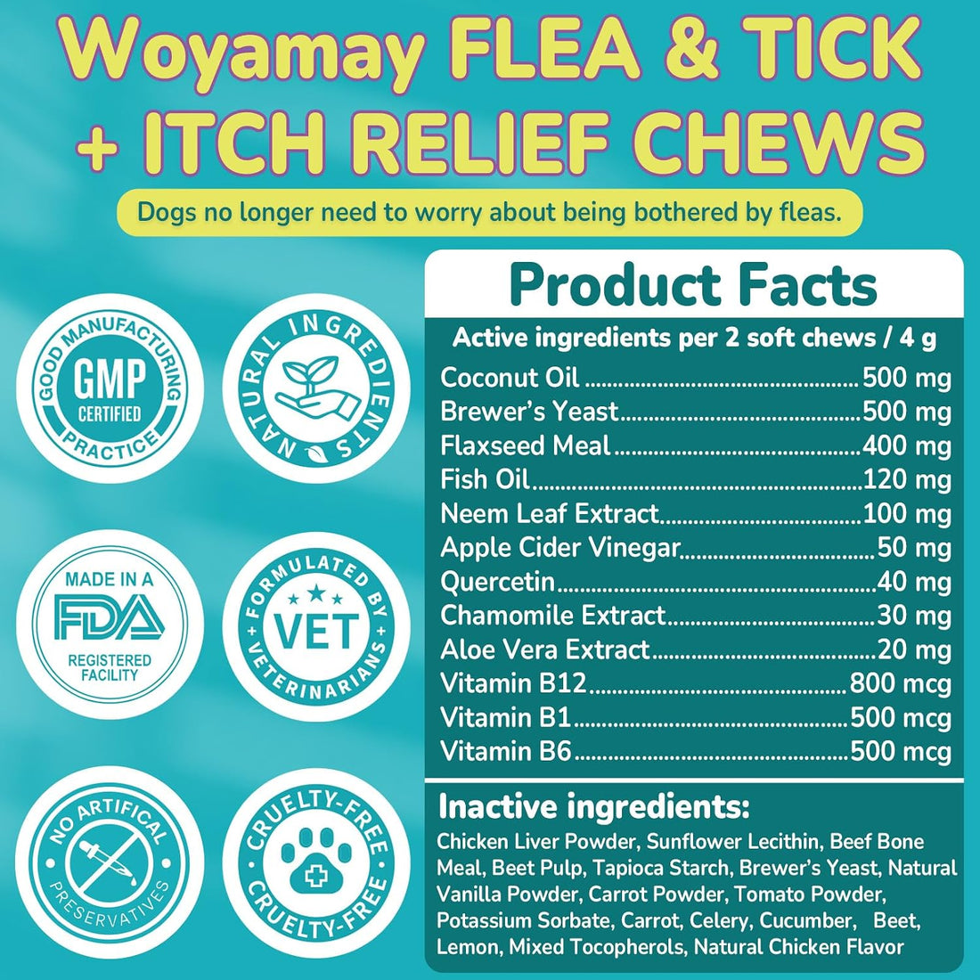 Woyamay Flea and Tick Prevention for Dogs