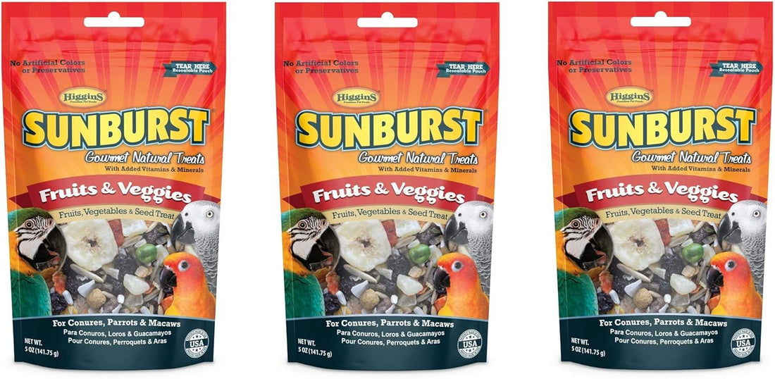 Higgins 3 Pack of Sunburst Gourmet Natural Bird Treats, 5 Ounces Each