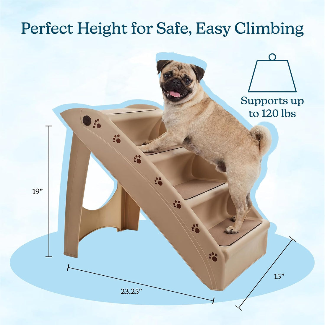 Pet Stairs - Home and Vehicle Foldable Nonslip Dog Steps with 4-Step