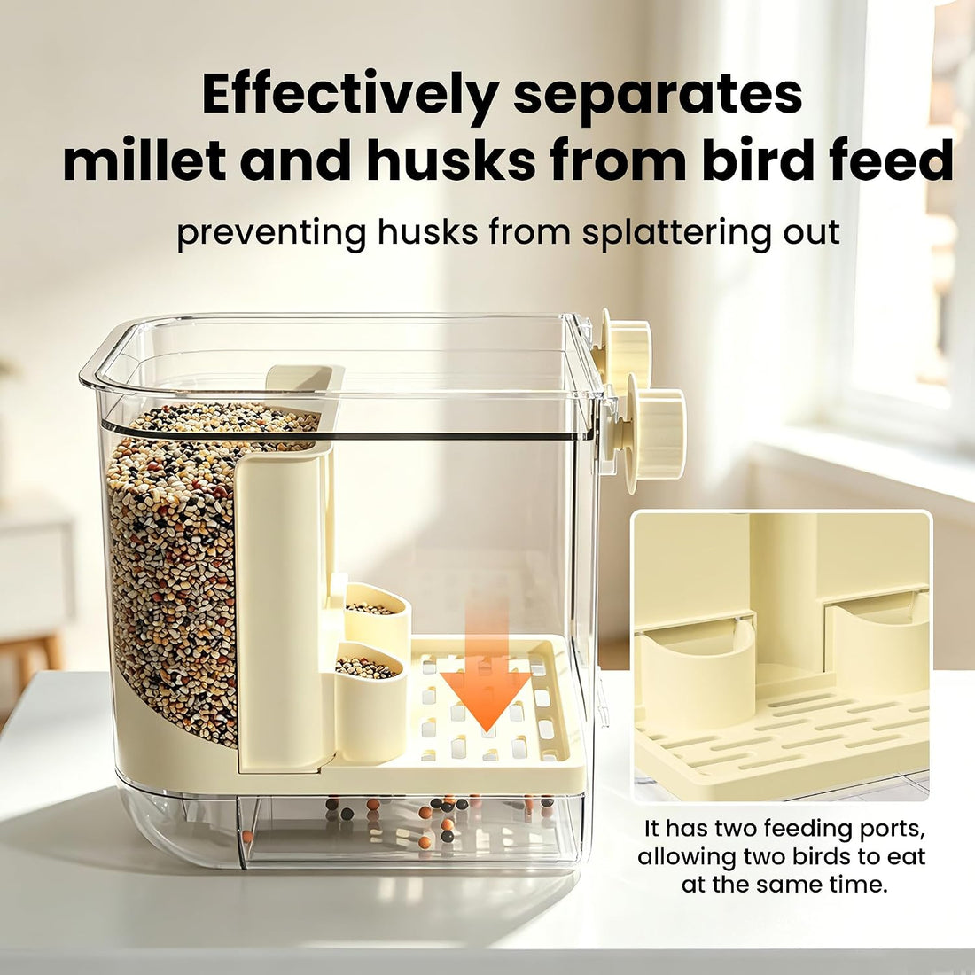 Automatic Bird Feeder for Cage,No Mess Bird Seed Food