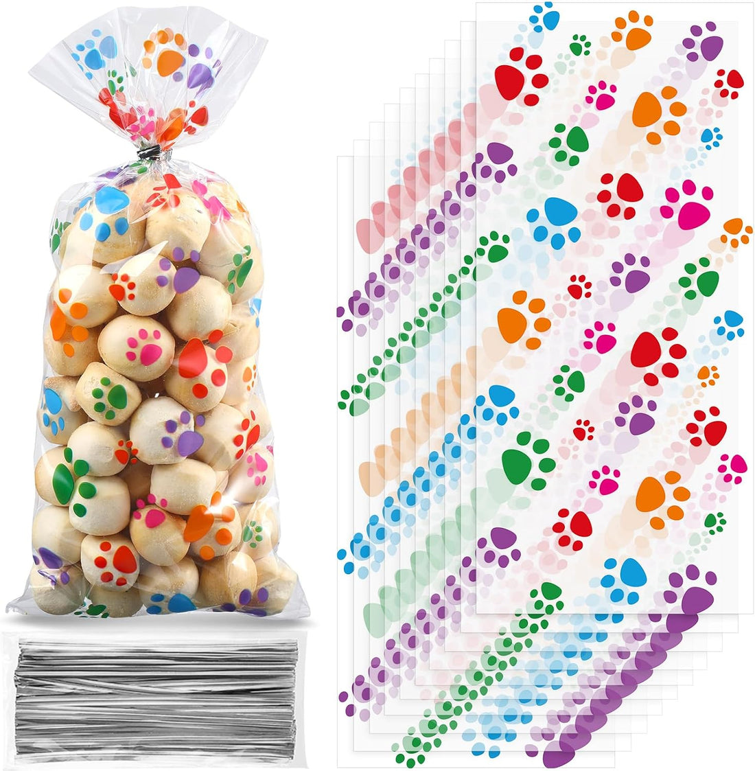 Blulu 100 Pcs Dog Treat Bags Puppy Party Favor