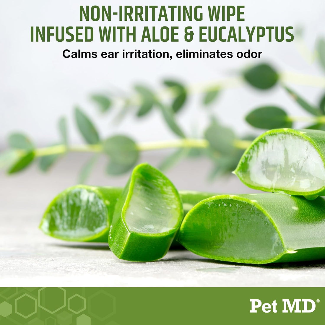 Pet MD Dog Ear Cleaning Wipes – Otic Cleanser for Dogs