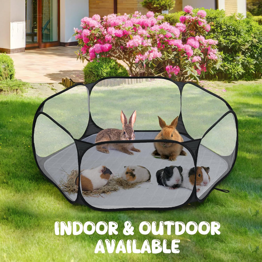 Pawaboo Small Animals Playpen with Pad
