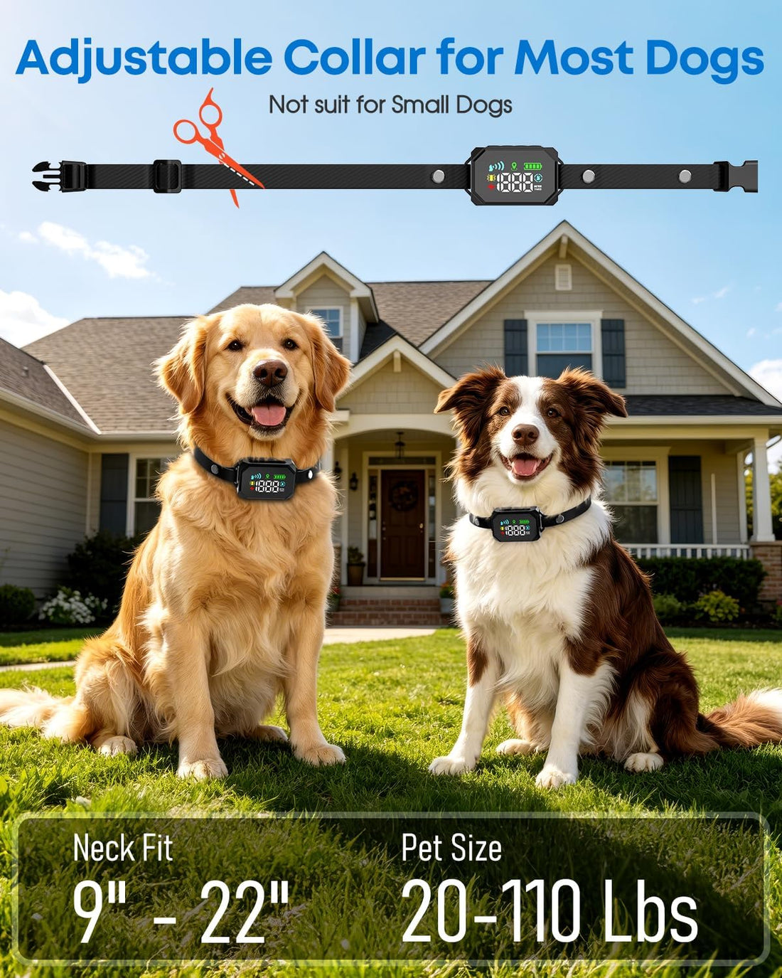 GPS Wireless Dog Fence System for Dogs 18+ lbs, 33–1999 Yard Range