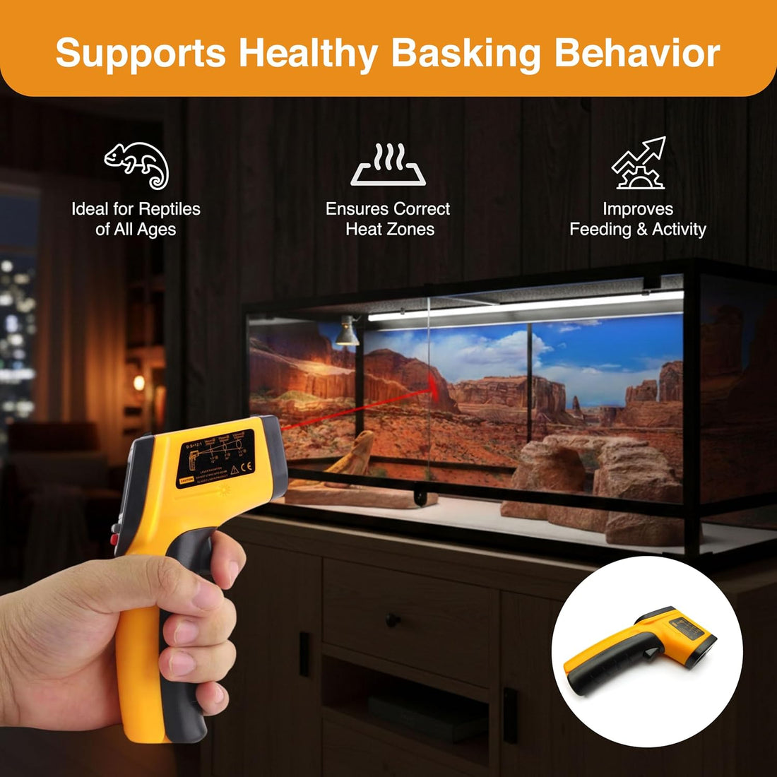 Digital Infrared Thermometer Gun for Reptiles with Red Dot Pointer