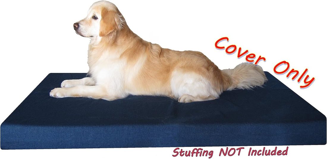 Dogbed4less 47X29X4 Inches Extra Large Blue Color Denim Cotton Jean