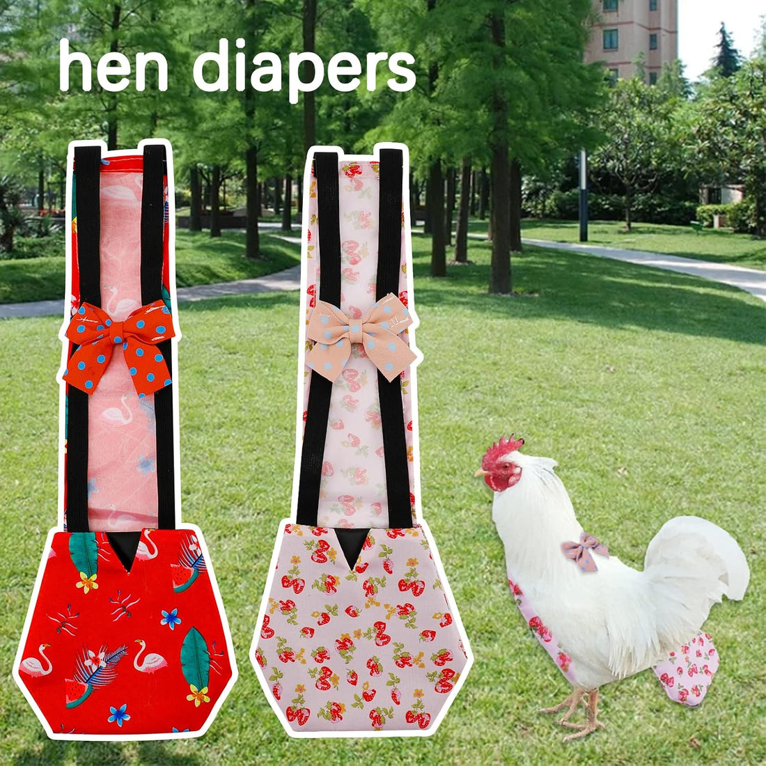 2 Pcs Chicken Diapers, Washable Poultry Pet Diapers for Hens & Ducks