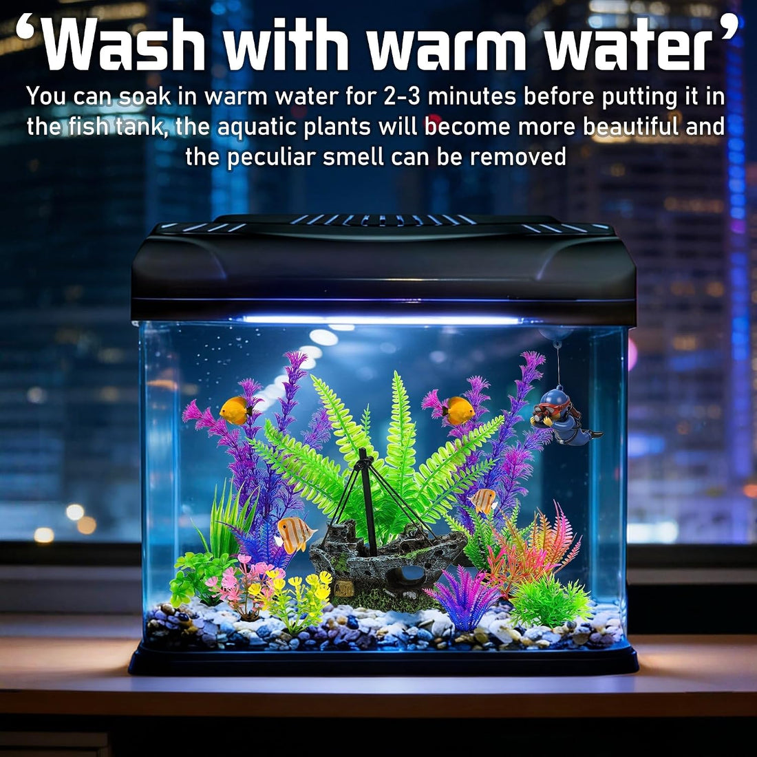 Ameliade Fish Tank Decorations & Aquarium Plastic Plants Accessories