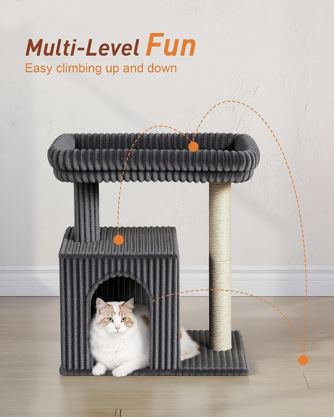 22.8" Cat Tree for Large Cat, 20.9 * 15.7in Large Perch
