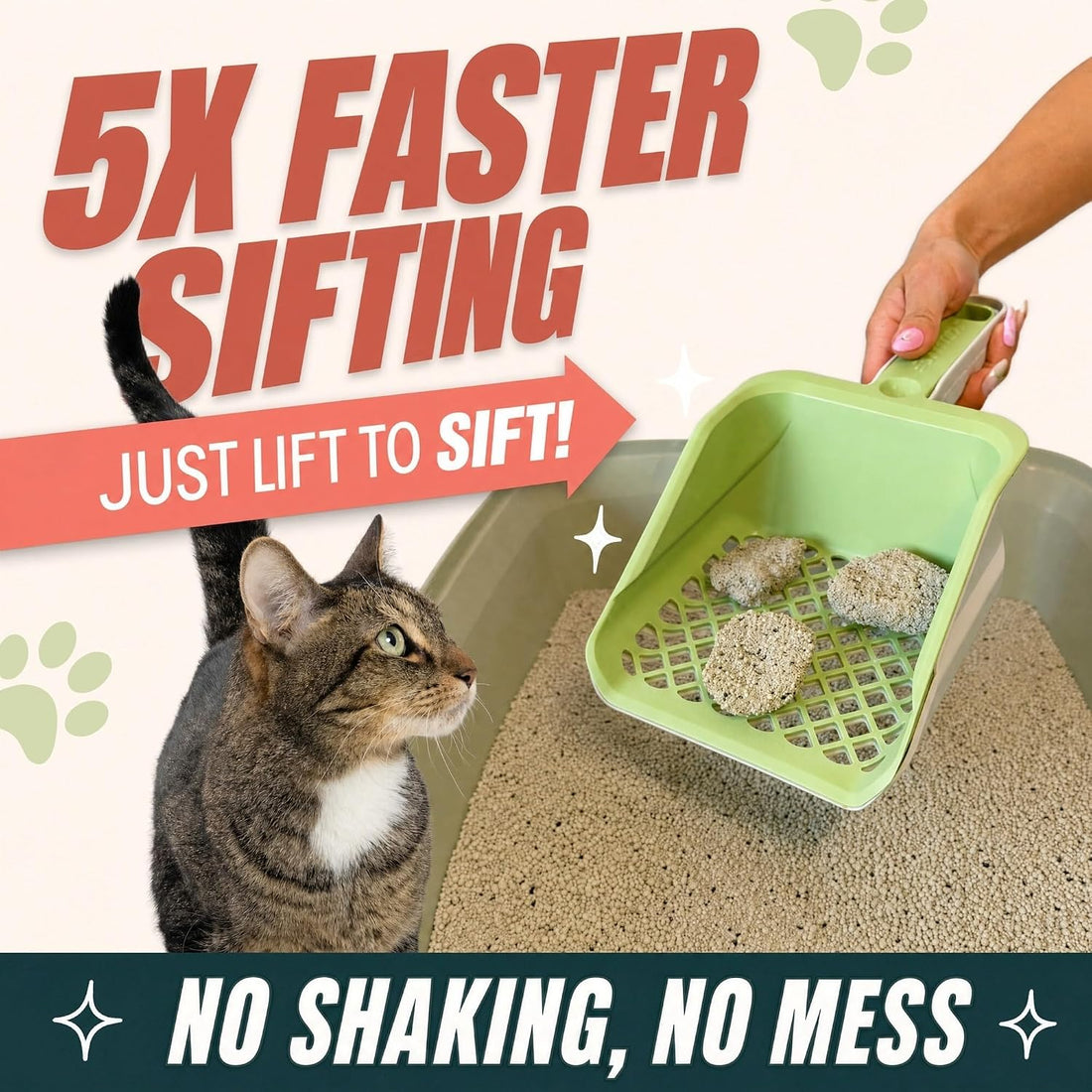 Sprinkle & Sweep Speed Sifter Switch Cat Litter Scooper