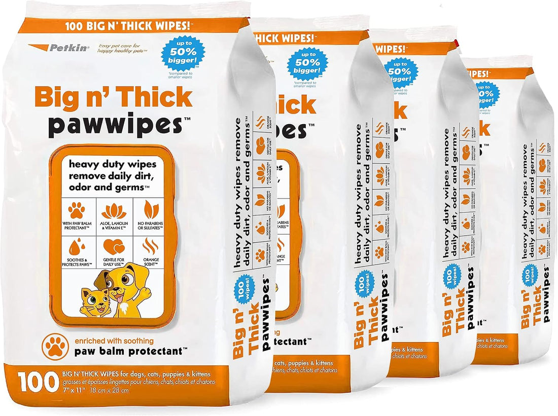 PETKIN Big N Thick PAW Wipes Dog and CAT Wipes
