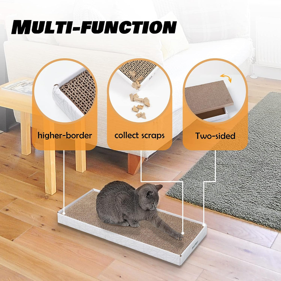 Cardboard Scratcher Pad Scratching Post:Smartbean 3PCS Cat