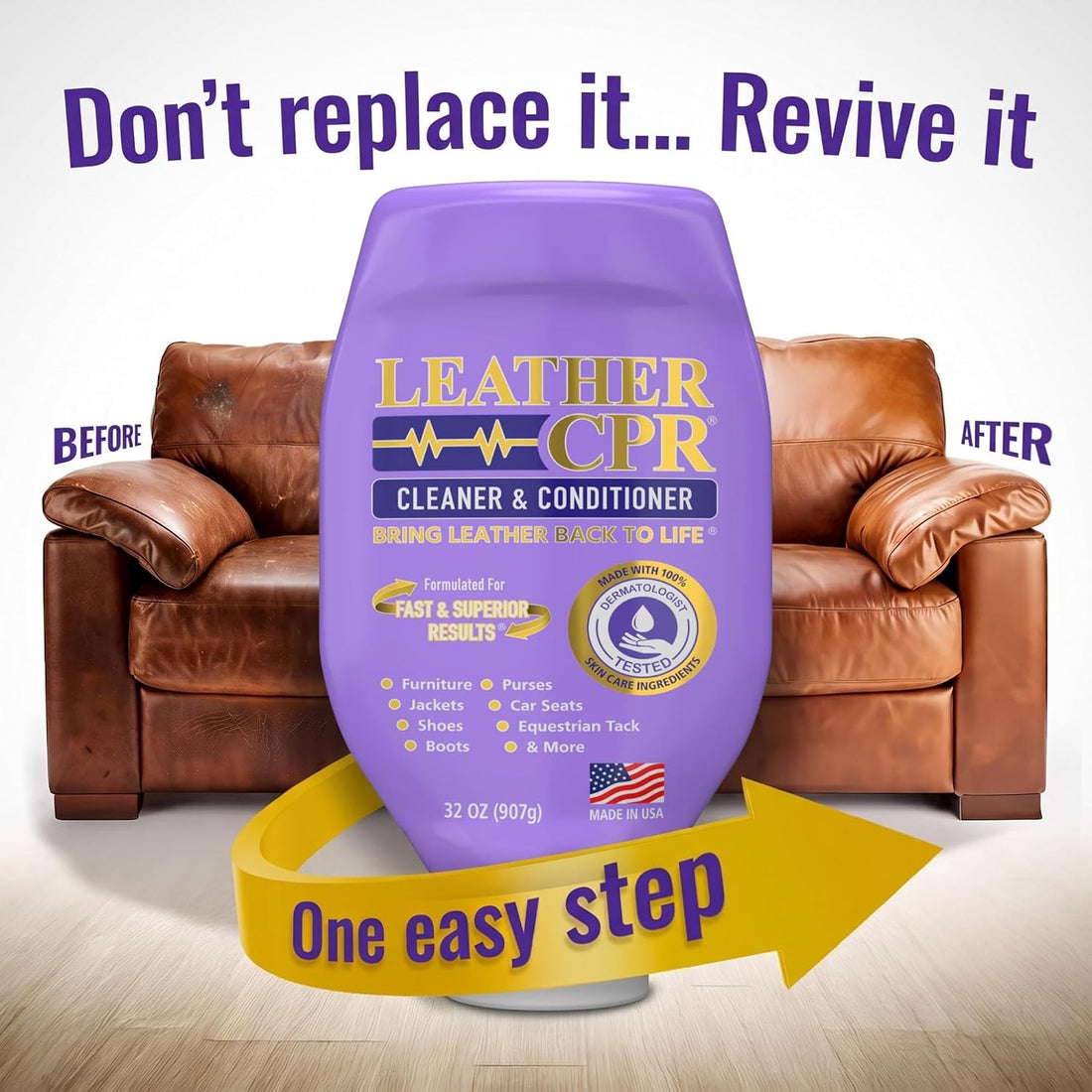 Leather CPR Cleaner & Conditioner Kit with Applicator Sponge & Towels