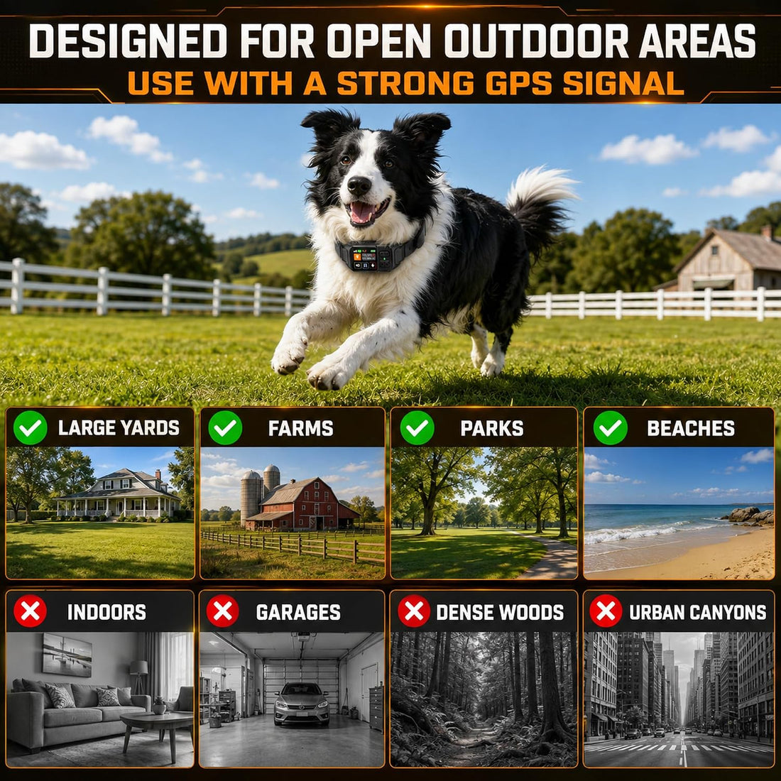 RPZ GPS Dog Collar Fence System, Wireless Dog Fence System
