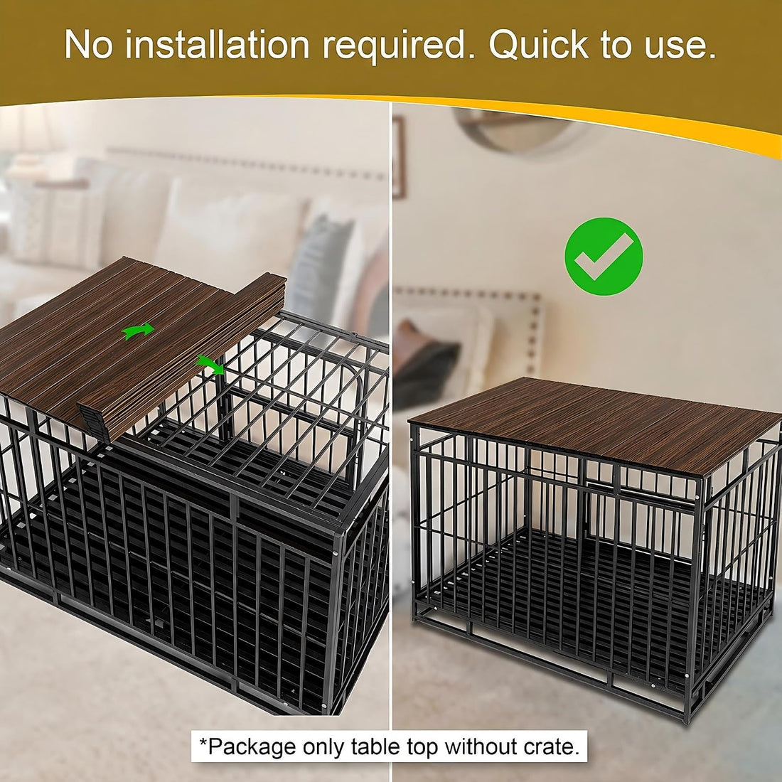 Petmystify Dog Crate Topper Metal with Magnets for 42 Inch Crate
