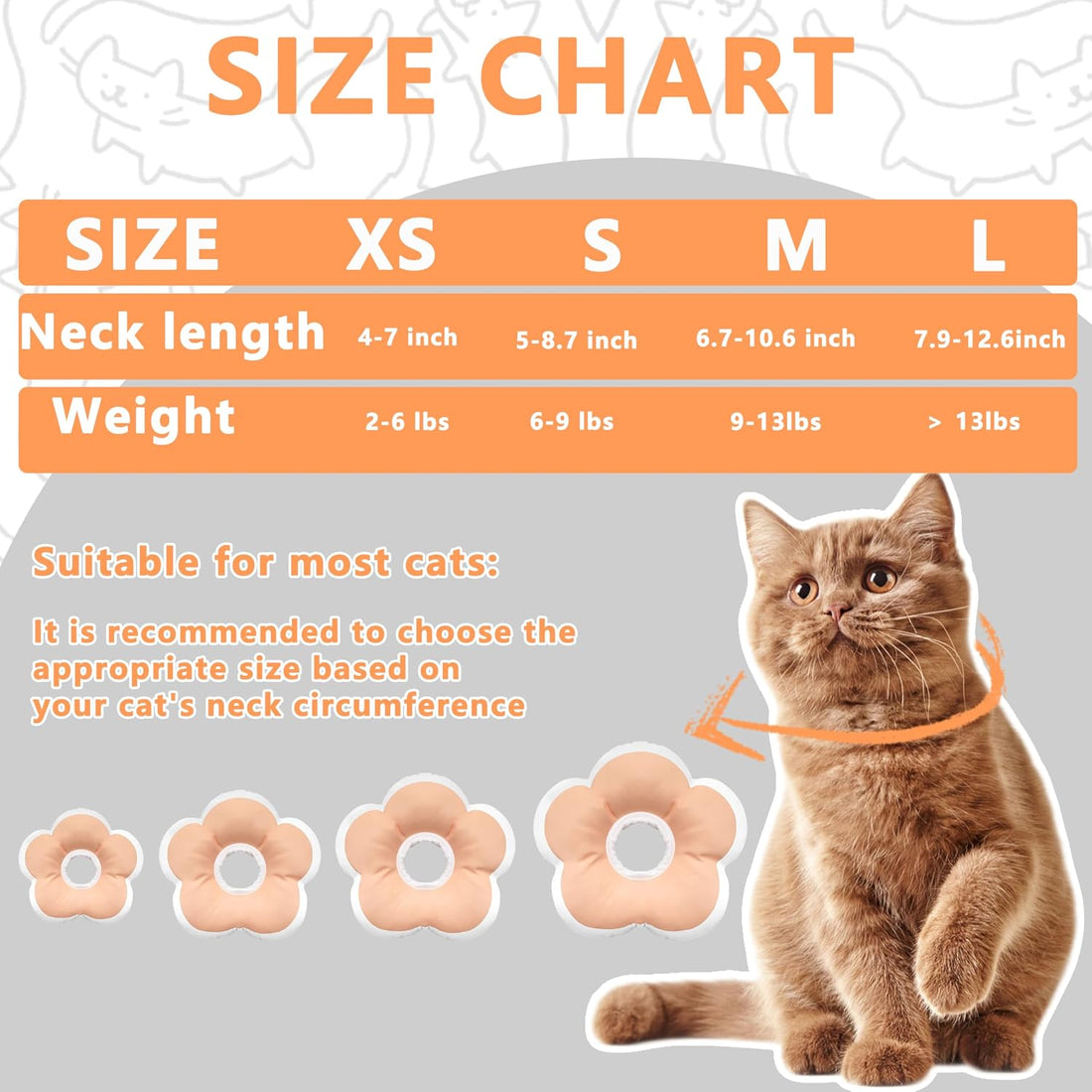 Cat Cone Collar Soft, Floral Recovery Cone