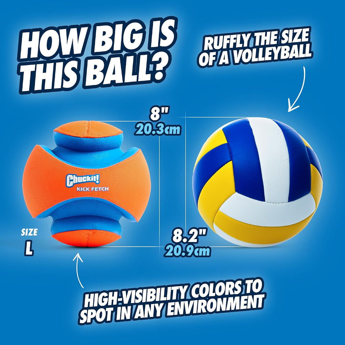 Chuckit! Kick Fetch Ball Dog Toy - Floats in Water