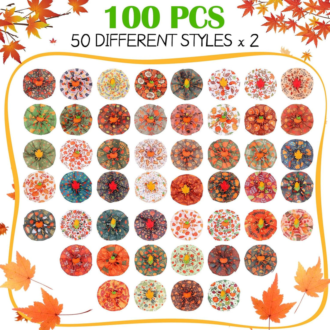 Sweetude 100 Pcs Halloween Dog Collar Flower Bows for Small Medium