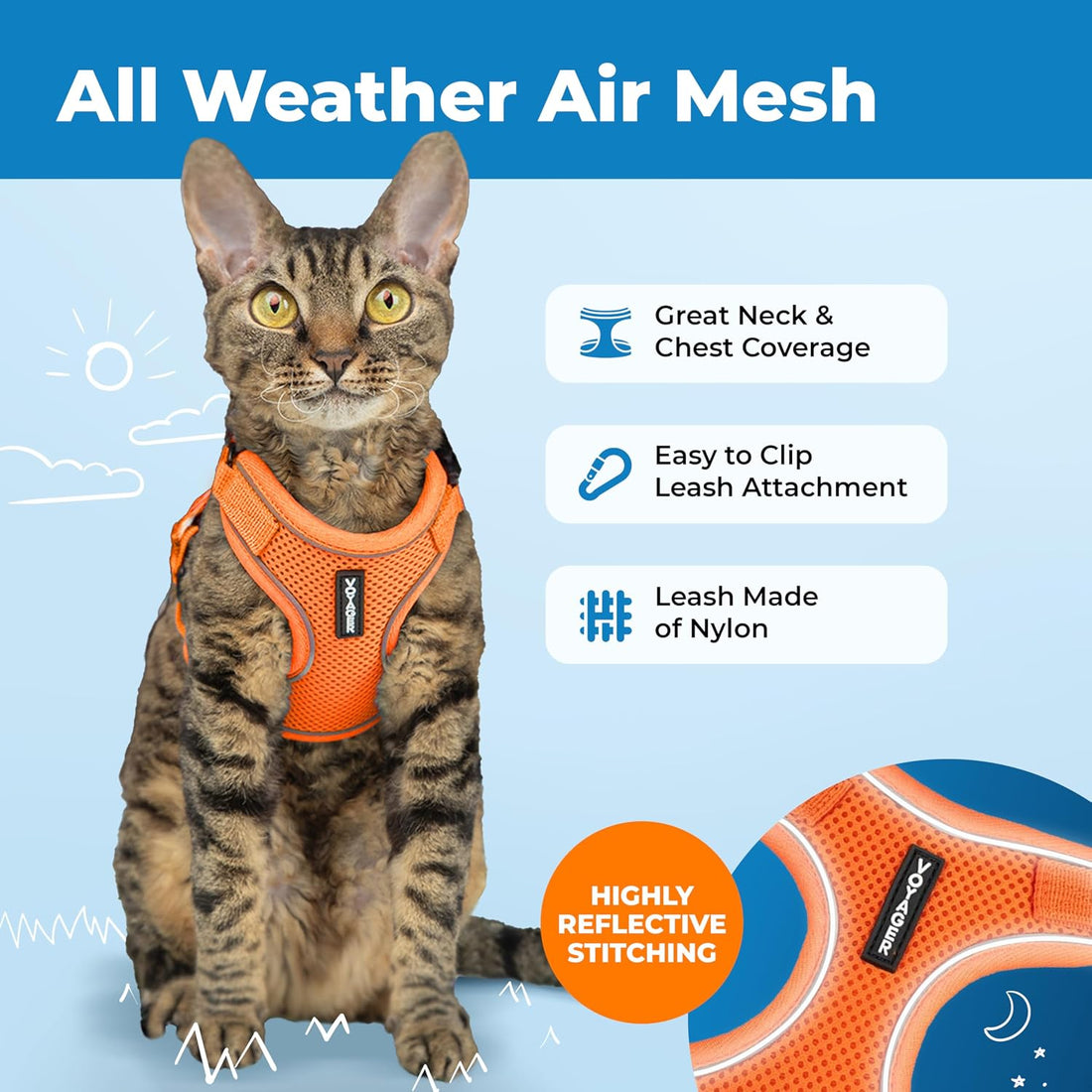 Voyager Escape-Proof Step-in Harness & Leash - Orange, Small