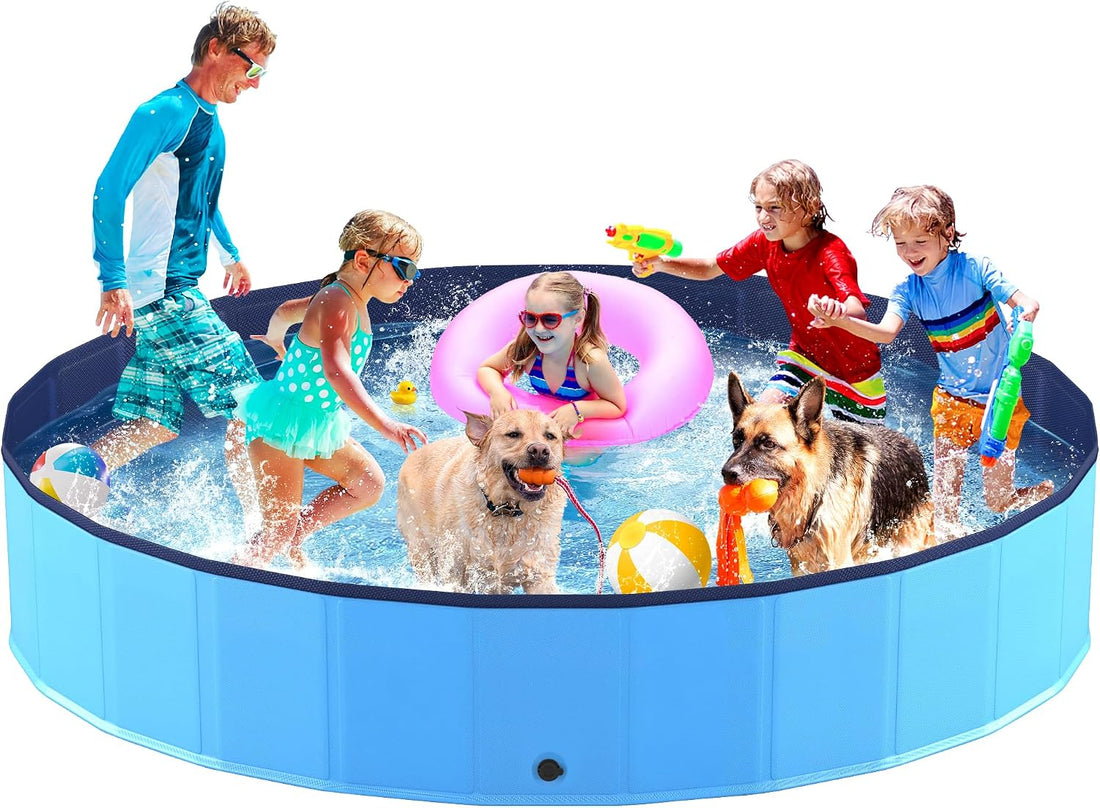 Niubya Foldable Dog Pool, Collapsible Plastic Dog Swimming Pool