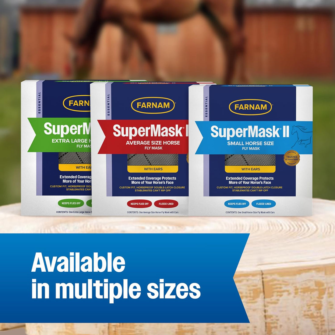 Farnam SuperMask II Horse Fly Mask with Ears, Average Size