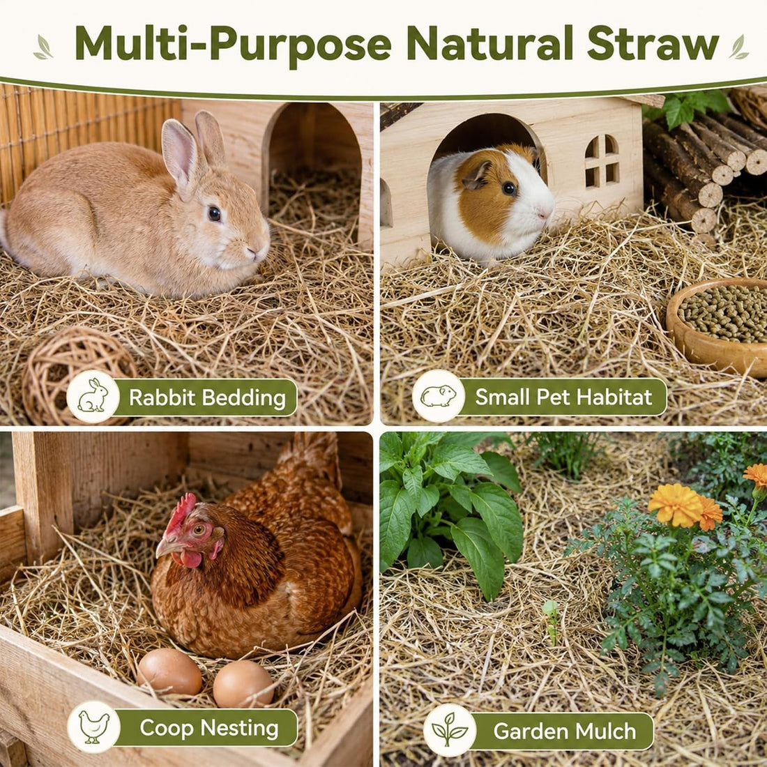 MAQIHAN 5.92 OZ Natural Straw Bedding