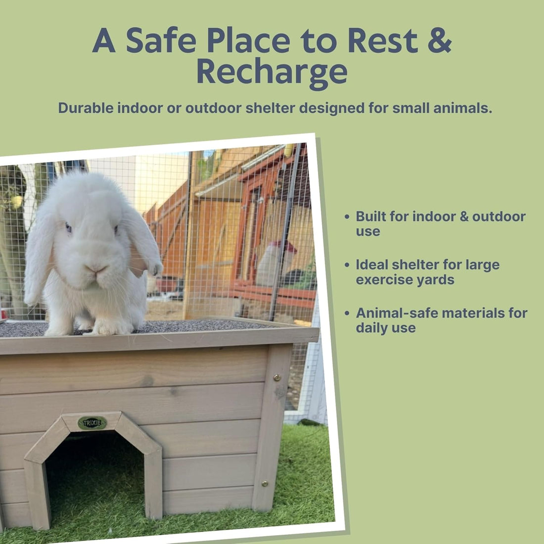 TRIXIE Indoor & Outdoor Small Animal Hideout Shelter for Rabbits