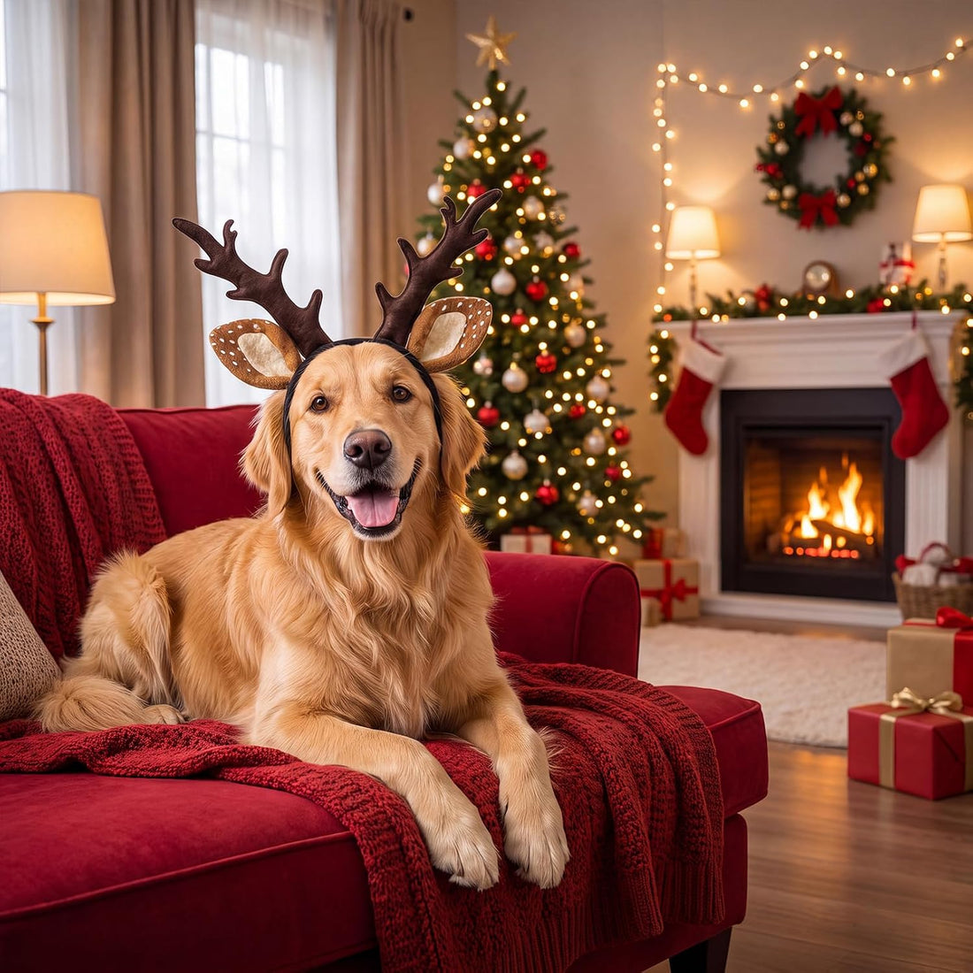 Dog Reindeer Antlers Headband Christmas Headband for Dogs