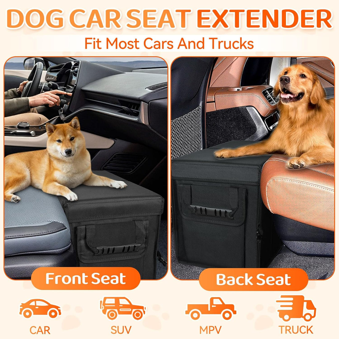 Car Seat Extender for Dogs, Backseat Extender for Large Dog up to 180